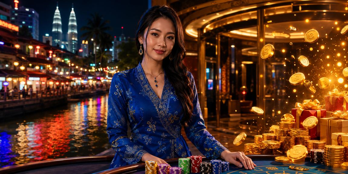 Pemain wanita Malaysia dalam baju kurung menikmati pengalaman pertaruhan sukan maya di Kuala Lumpur