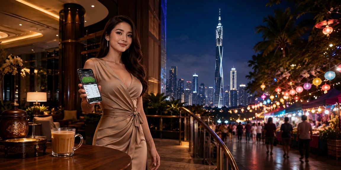 Pemain di Kuala Lumpur menggunakan telefon untuk bermain kasino mudah alih dan sukan maya p0171